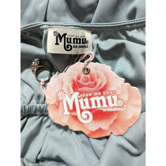 Show Me Your Mumu Heather Halter Slit Maxi Dress Silver Sage Crisp Green, XXS - Picture 8 of 14